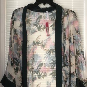 Leaf print kimono